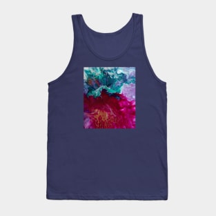 Colorful Acrylic Pour Painting Tank Top